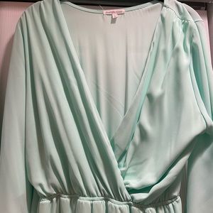 V-Neck Wrap Dress with Long Sleeves